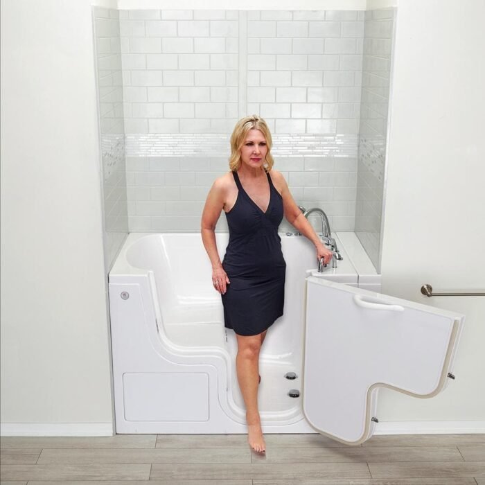 TransferXXXL 55 in. x 36 in. Acrylic Walk-In Whirlpool Bathtub in White, Heated Seat, Fast Fill Faucet, RHS Dual Drain - Image 2