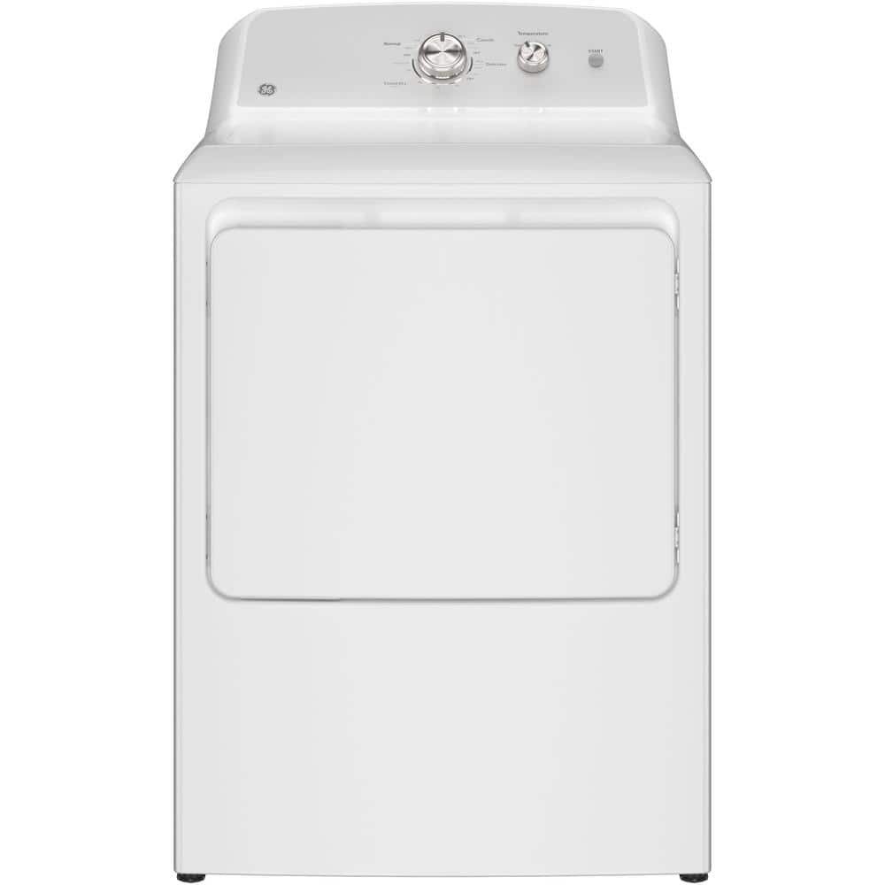 6.2 cu. ft. vented Electric Dryer in White with Auto Dry, 120 ft Venting, and Shallow Depth