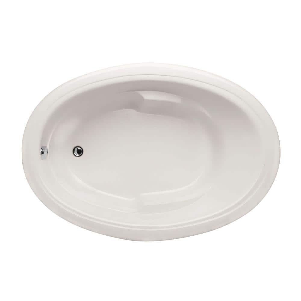 Studio Oval 60 in. Acrylic Oval Drop-in Non-Whirlpool Bathtub in White