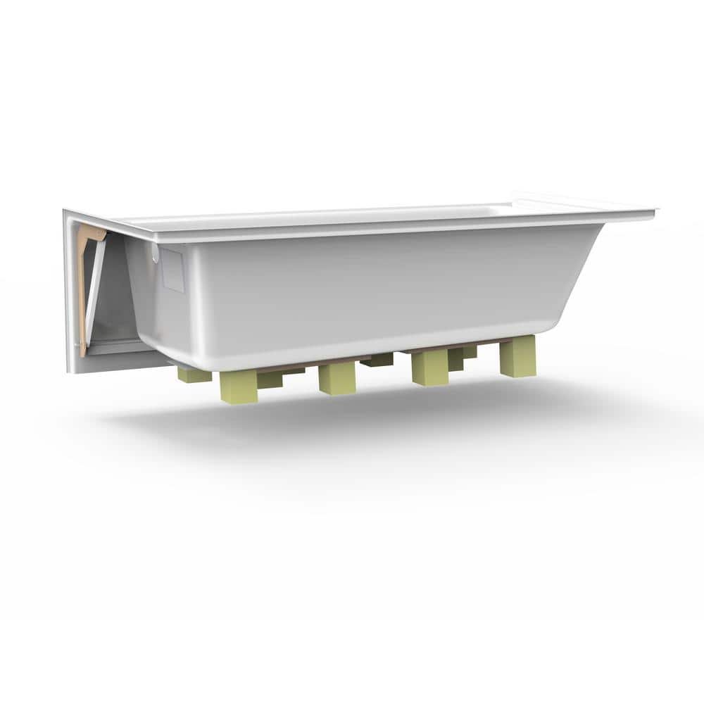 Solna pure air 60 in. W. x 42 in. Rectangular Air Bath Bathtub with Right Drain in White - Image 4