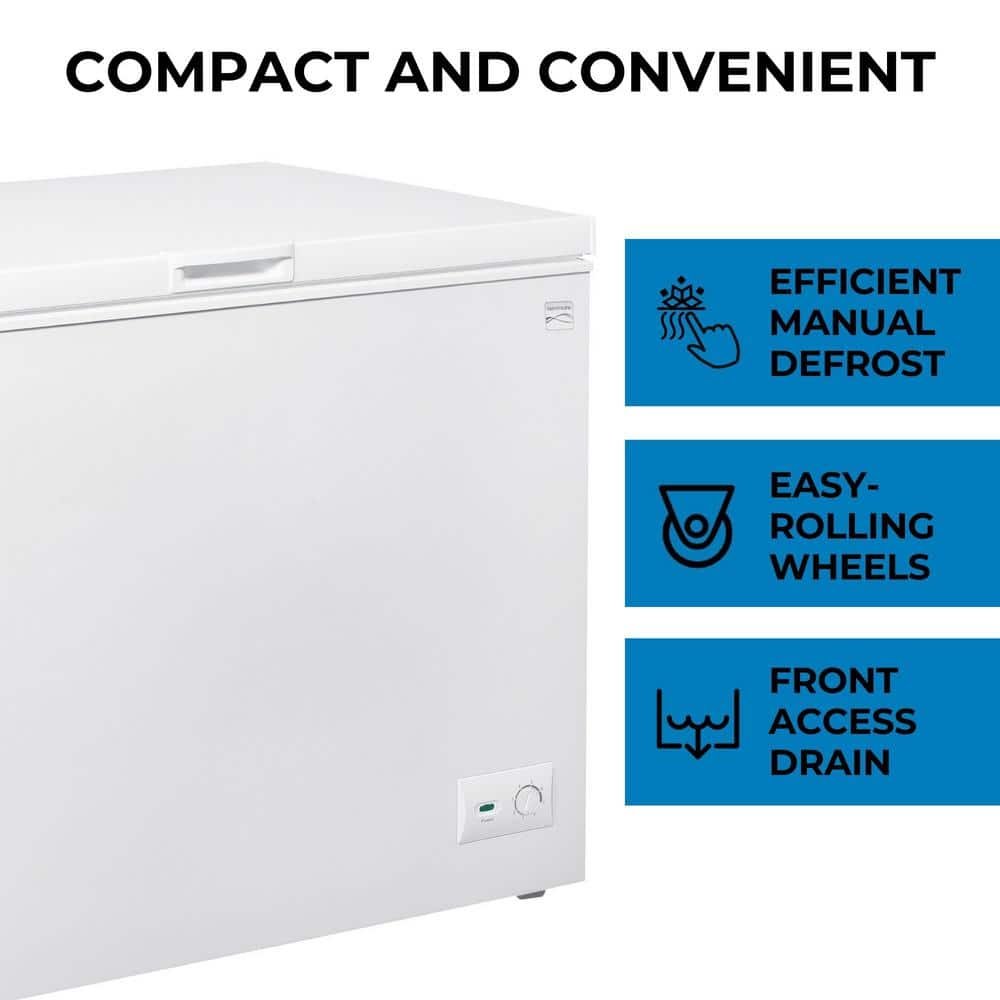 37.60 in. 8.7 Cu. Ft . (246L) Manual Defrost Chest Freezer With Balanced Hinge Lid in White Garage Ready - Image 3