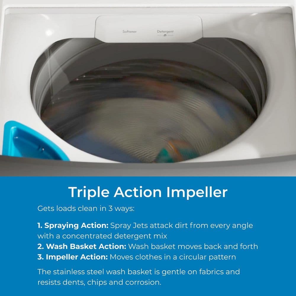 4.5 cu. ft. Top-Load Washer with Triple Action Impeller in White - Image 3