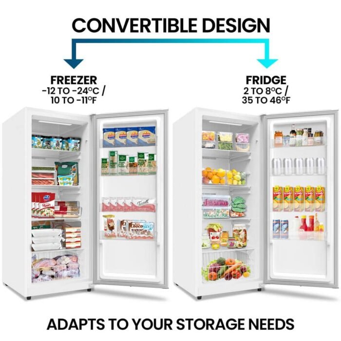 17 cu. ft. (480 L) Convertible Upright Freezer/Refrigerator, Garage-Ready, Frost-Free, White - Image 3