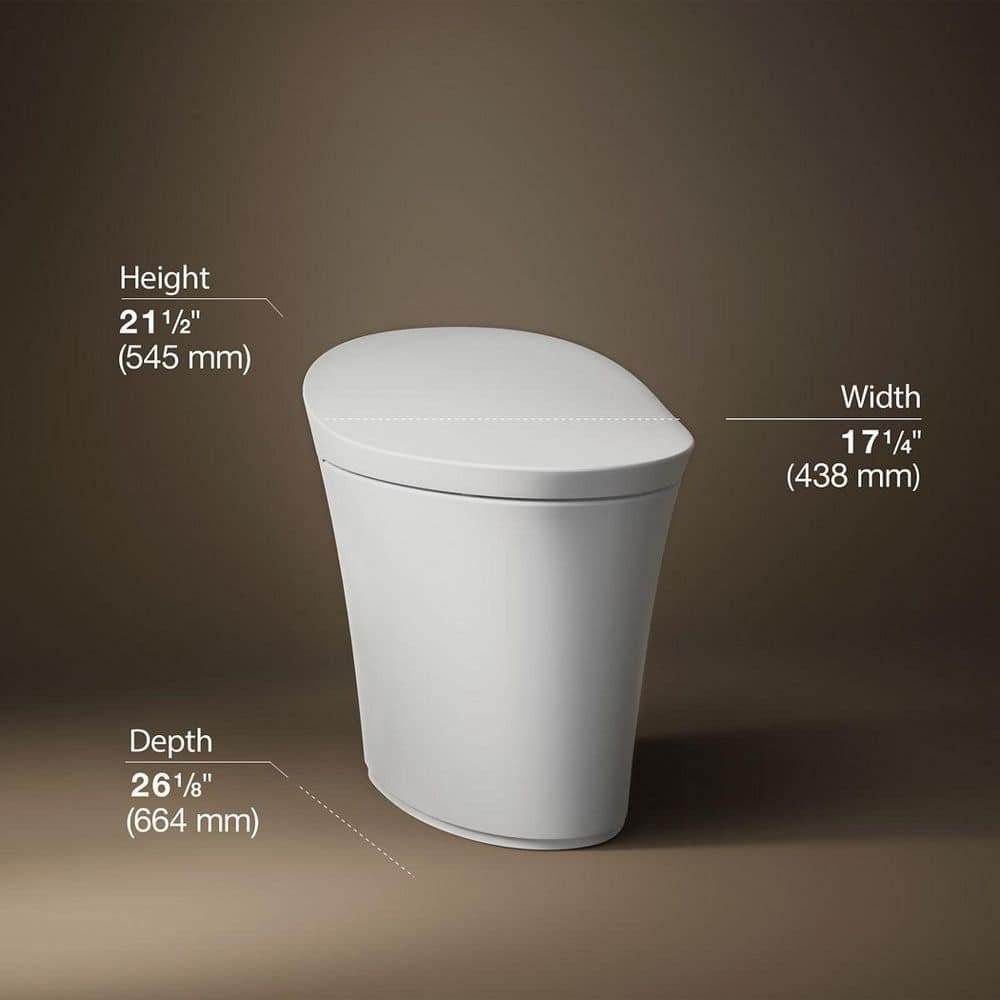 Veil Comfort Height Intelligent 1-Piece 0.8 GPF Dual Flush Elongated Toilet in White with built in bidet, Seat Included - Image 3