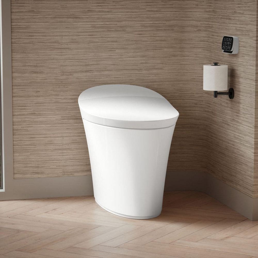 Veil Comfort Height Intelligent 1-Piece 0.8 GPF Dual Flush Elongated Toilet in White with built in bidet, Seat Included - Image 2