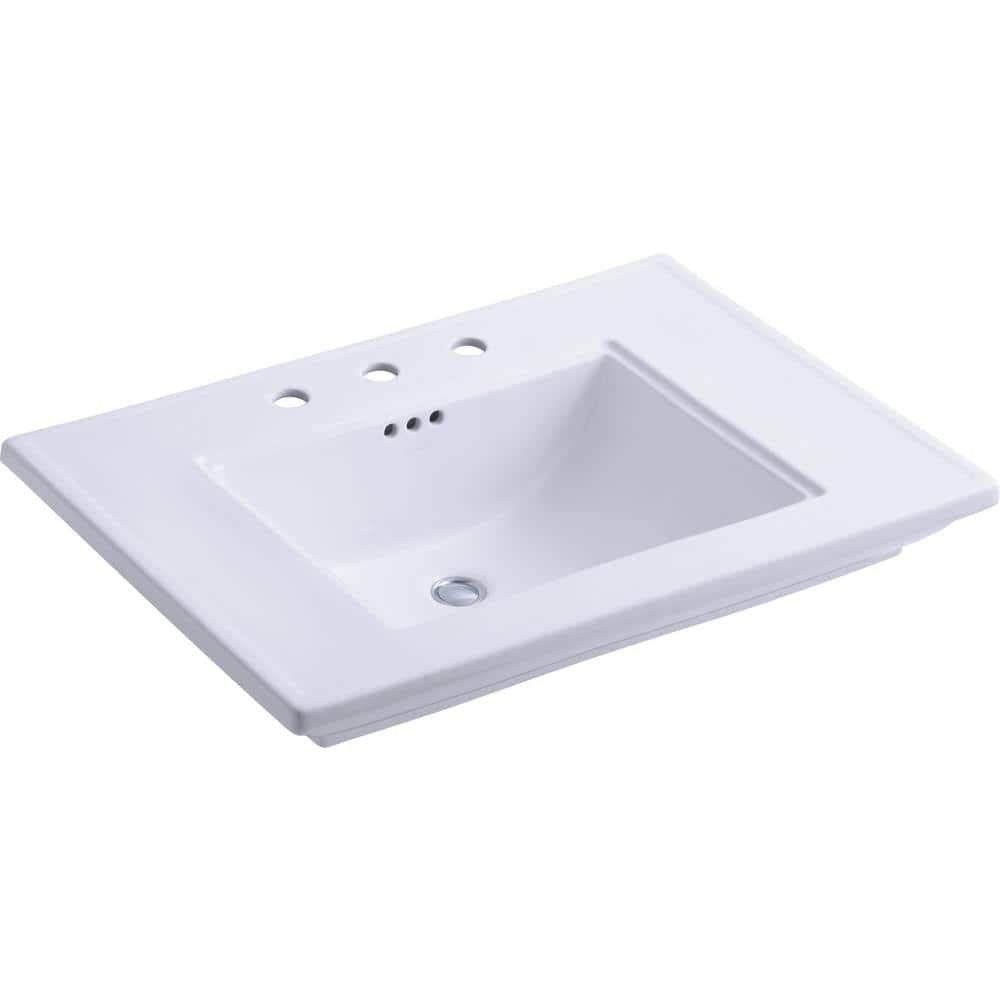Memoirs 30 in. Ceramic Countertop Sink Basin in White with Overflow Drain