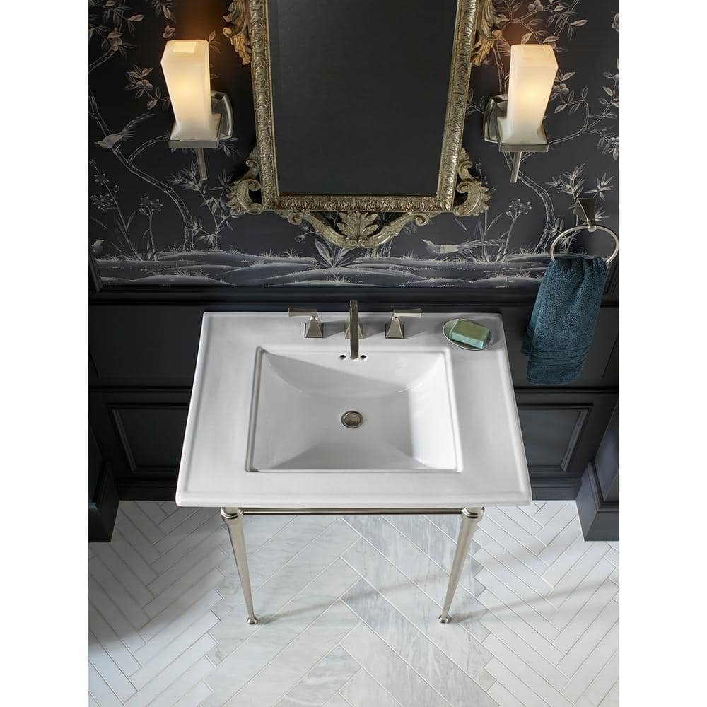 Memoirs 30 in. Ceramic Countertop Sink Basin in White with Overflow Drain - Image 2