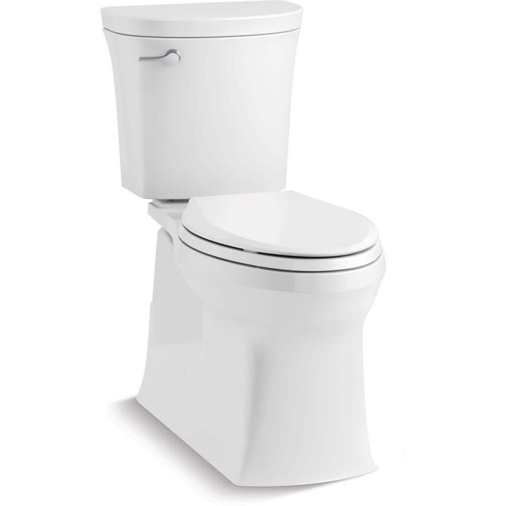 Valiant 12 in. Rough In 2-Piece 1.28 GPF Single Flush Elongated Toilet in White Seat Included