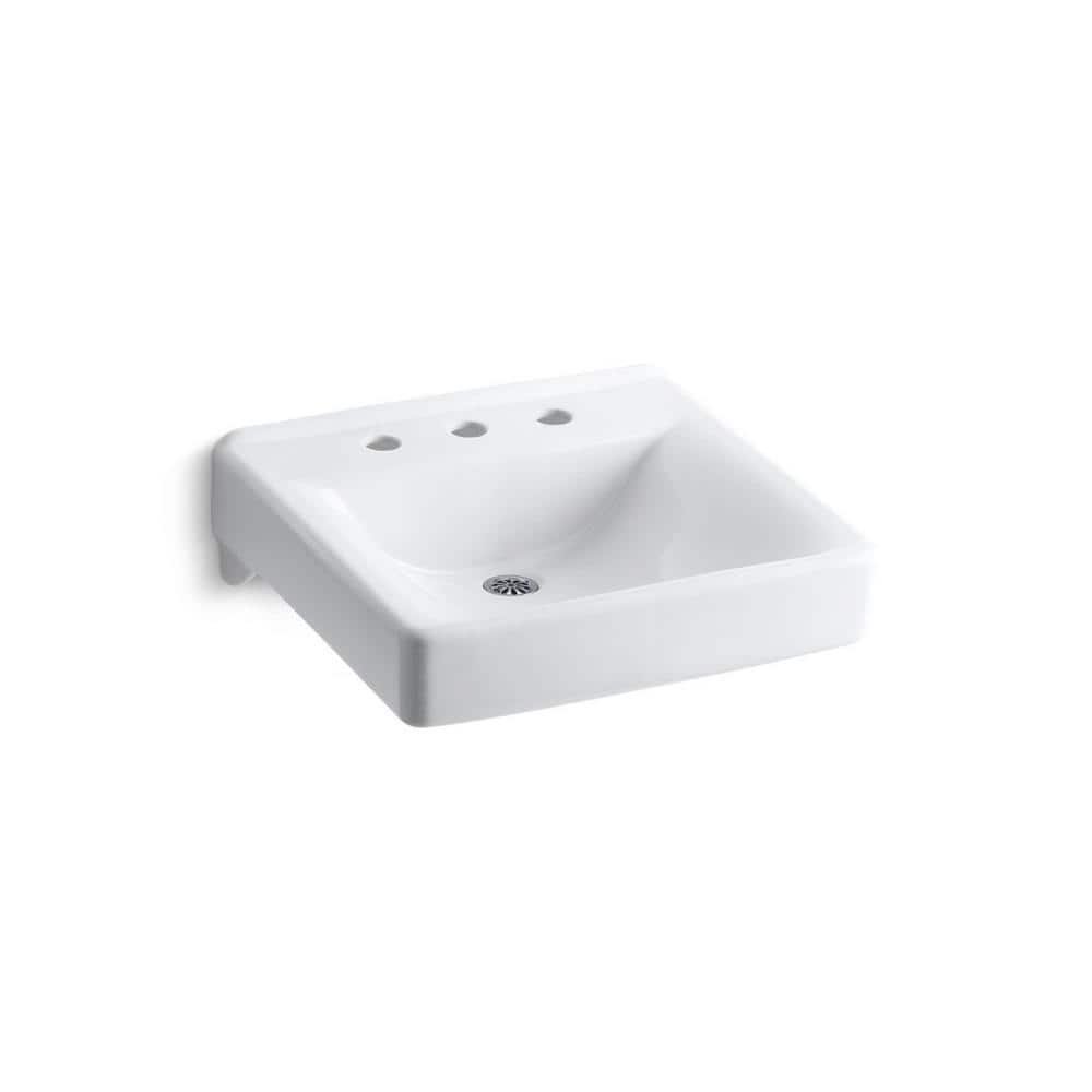 Soho 7 in. Vitreous China Wall-Mounted Bathroom Sink in White