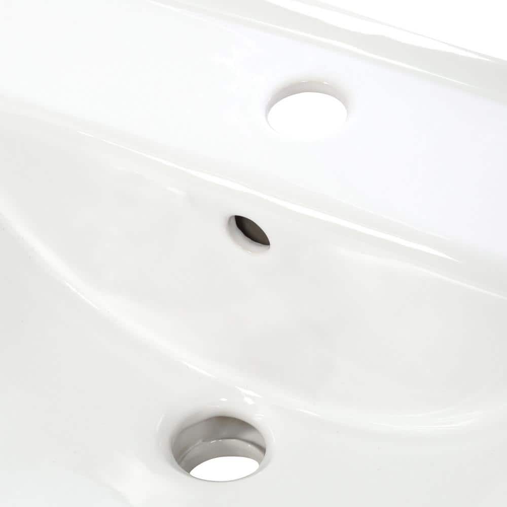 Soho Wall-Mount Vitreous China Bathroom Sink in White with Overflow Drain - Image 4
