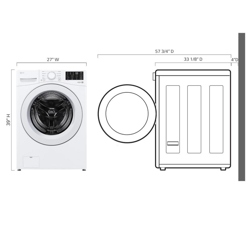 5.0 cu. ft. Stackable Front Load Washer in White with 6 Motion Cleaning Technology - Image 4