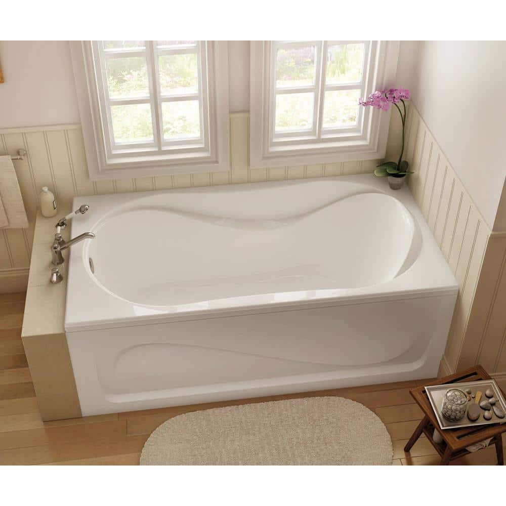 Cocoon 60 in. x 30 in. Acrylic Rectangular Drop-in Bathtub in White - Image 2