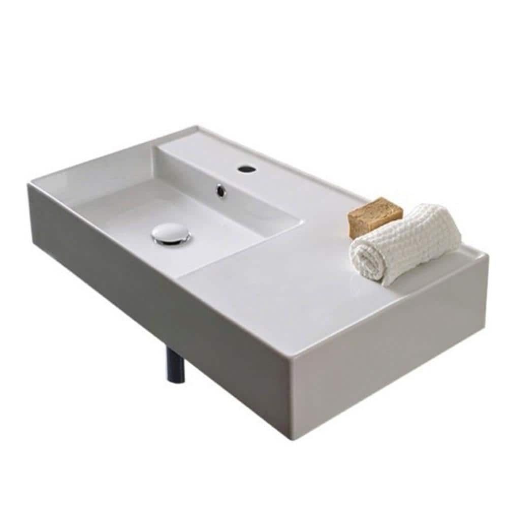 Teorema Wall Mounted Bathroom Sink in White