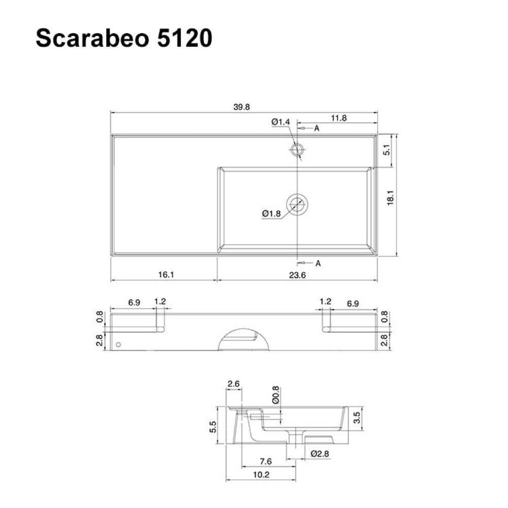 Teorema 2-Wall Mounted Bathroom Sink in White - Image 3