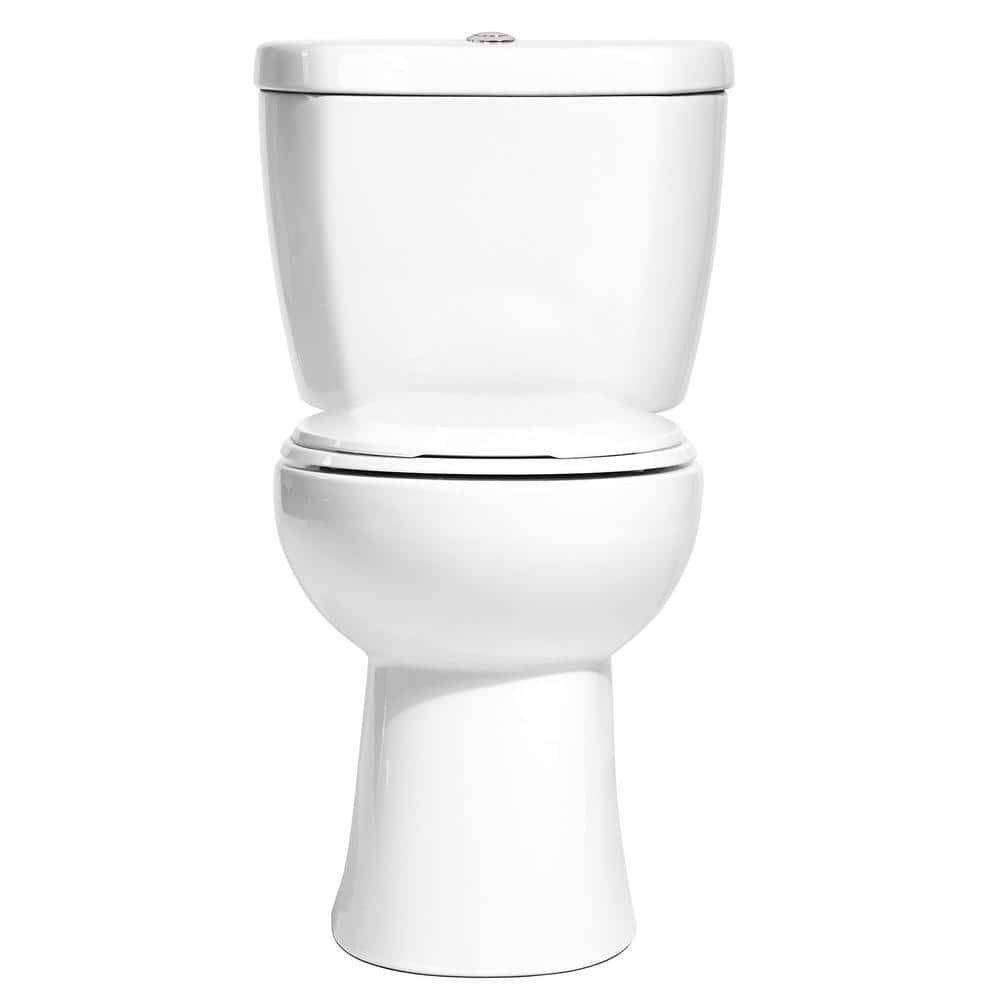 10 in. Rough-in 2-Piece 0.8 GPF Single Flush Round Front Toilet in White - Image 2