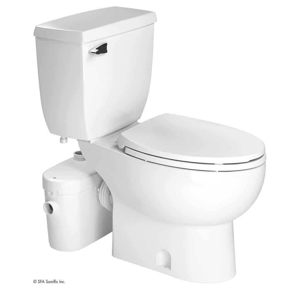 SaniAccess2 2-Piece 1.28 GPF Single Flush Round Toilet with 0.5 HP Macerating Pump in White