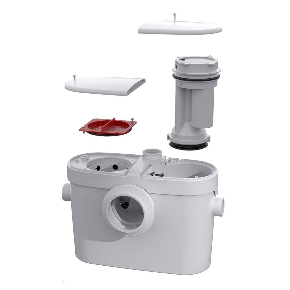 SaniAccess2 2-Piece 1.28 GPF Single Flush Round Toilet with 0.5 HP Macerating Pump in White - Image 3