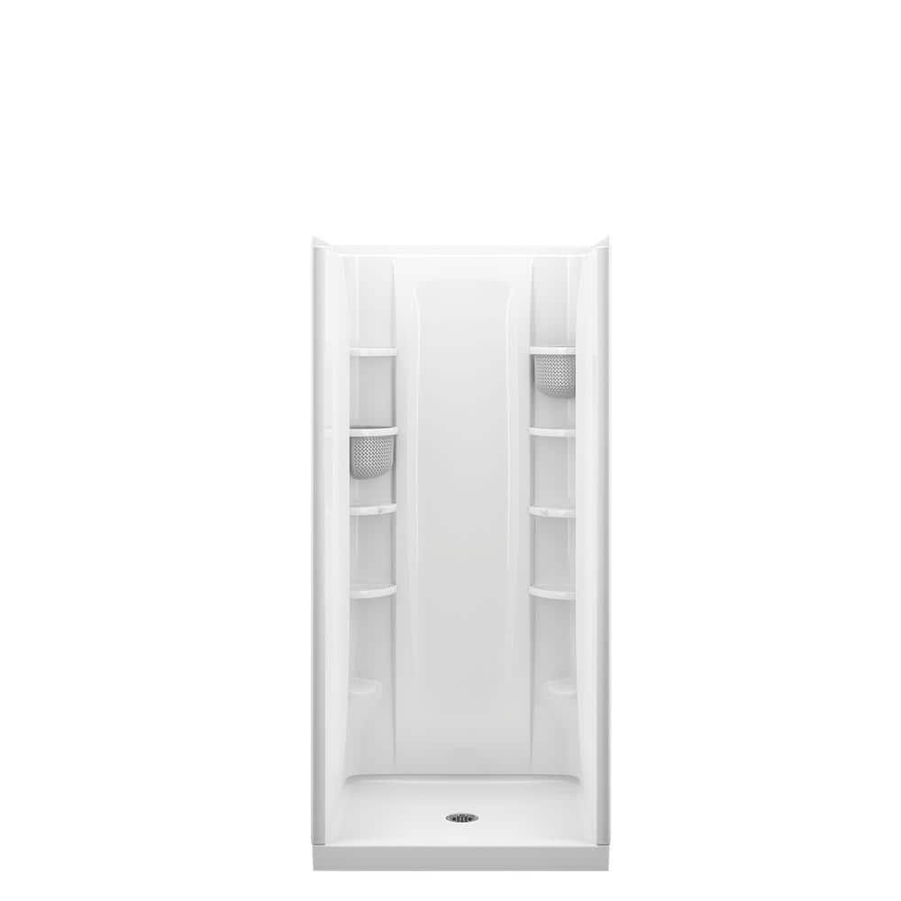 STORE+ 36 in. x 76 in. 1-Piece Direct-to-Stud Alcove Shower Back Wall in White - Image 3
