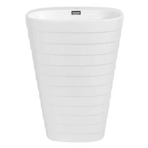 23.6 in. Solid Surface Resin Pedestal Sink Basin in White