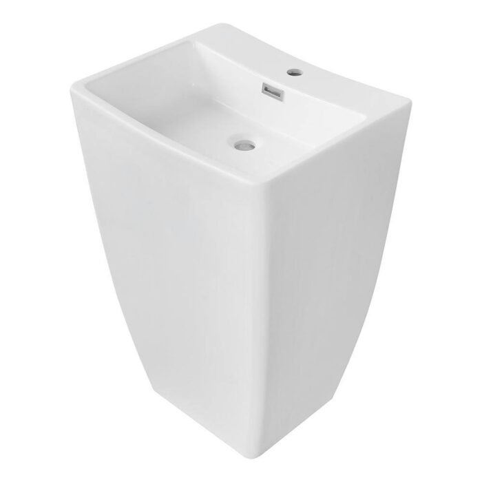 21.7 in. Solid Surface Resin Pedestal Sink Basin in White - Image 3