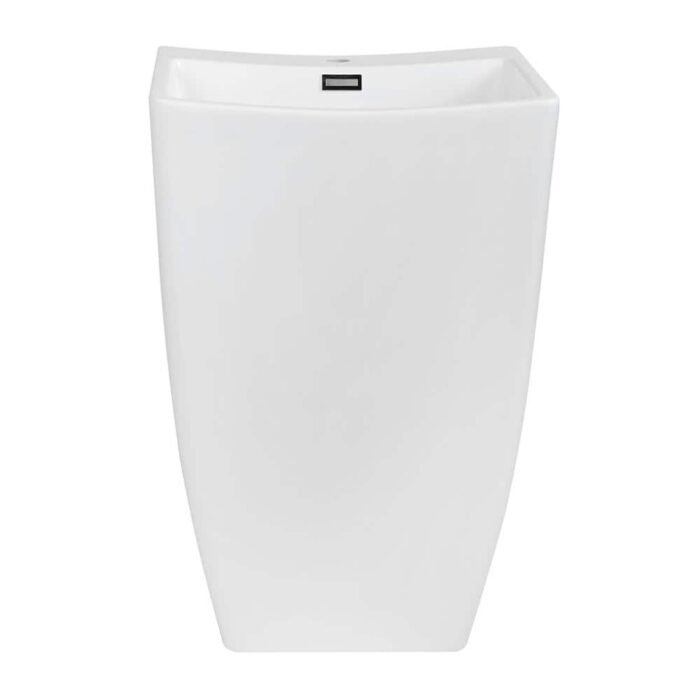 21.7 in. Solid Surface Resin Pedestal Sink Basin in White