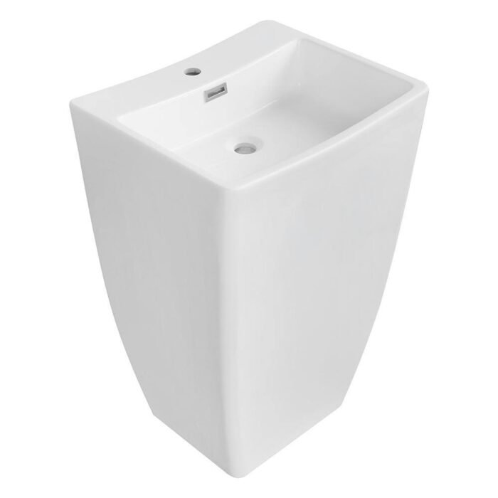 21.7 in. Solid Surface Resin Pedestal Sink Basin in White - Image 4