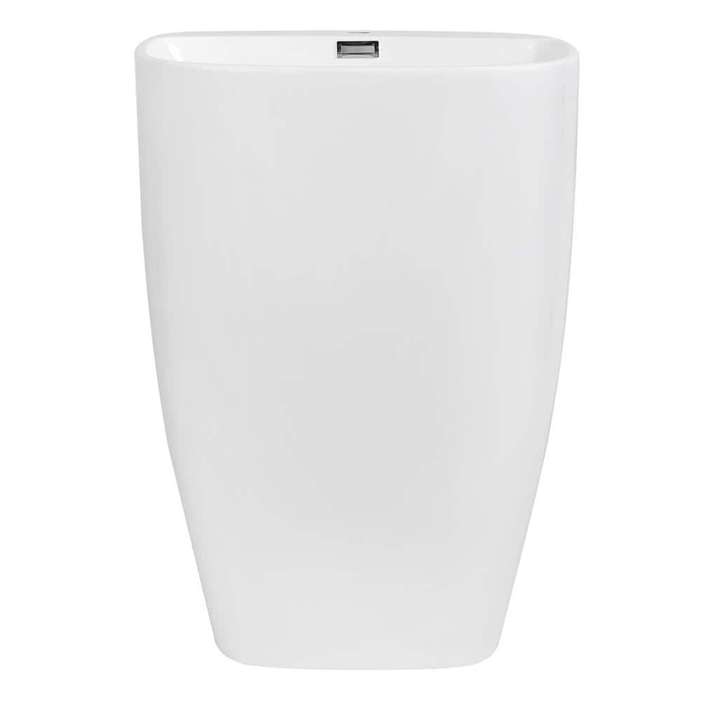 23.6 in. Solid Surface Resin Pedestal Sink Basin in White