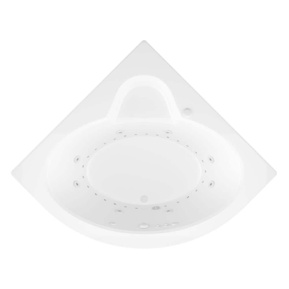 Jaspers 5 ft. Acrylic Corner Drop-in Whirlpool Air Bathtub in White - Image 2