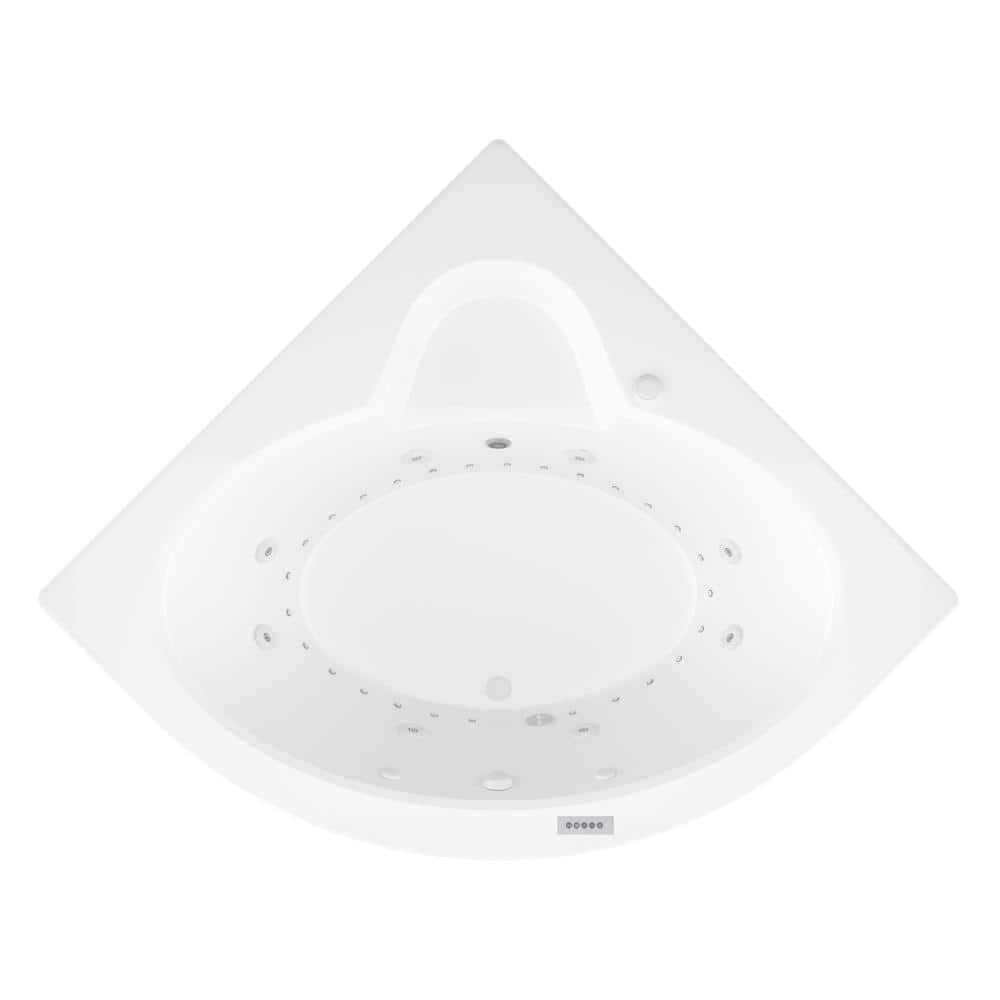 Jasper Diamond 5 ft. Acrylic Corner Drop-in Air and Whirlpool Bathtub in White - Image 2
