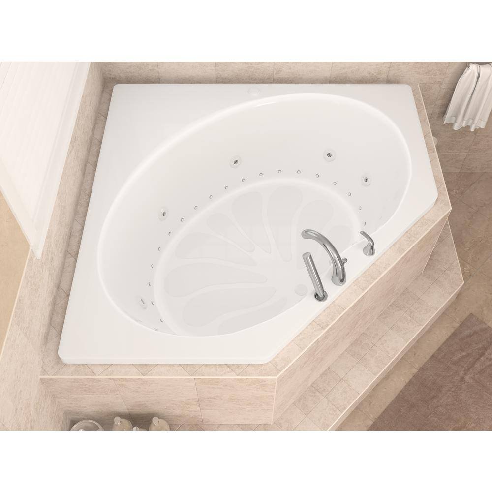 Carnelian 5 ft. Center Drain Whirlpool and Air Bath Tub in White - Image 3