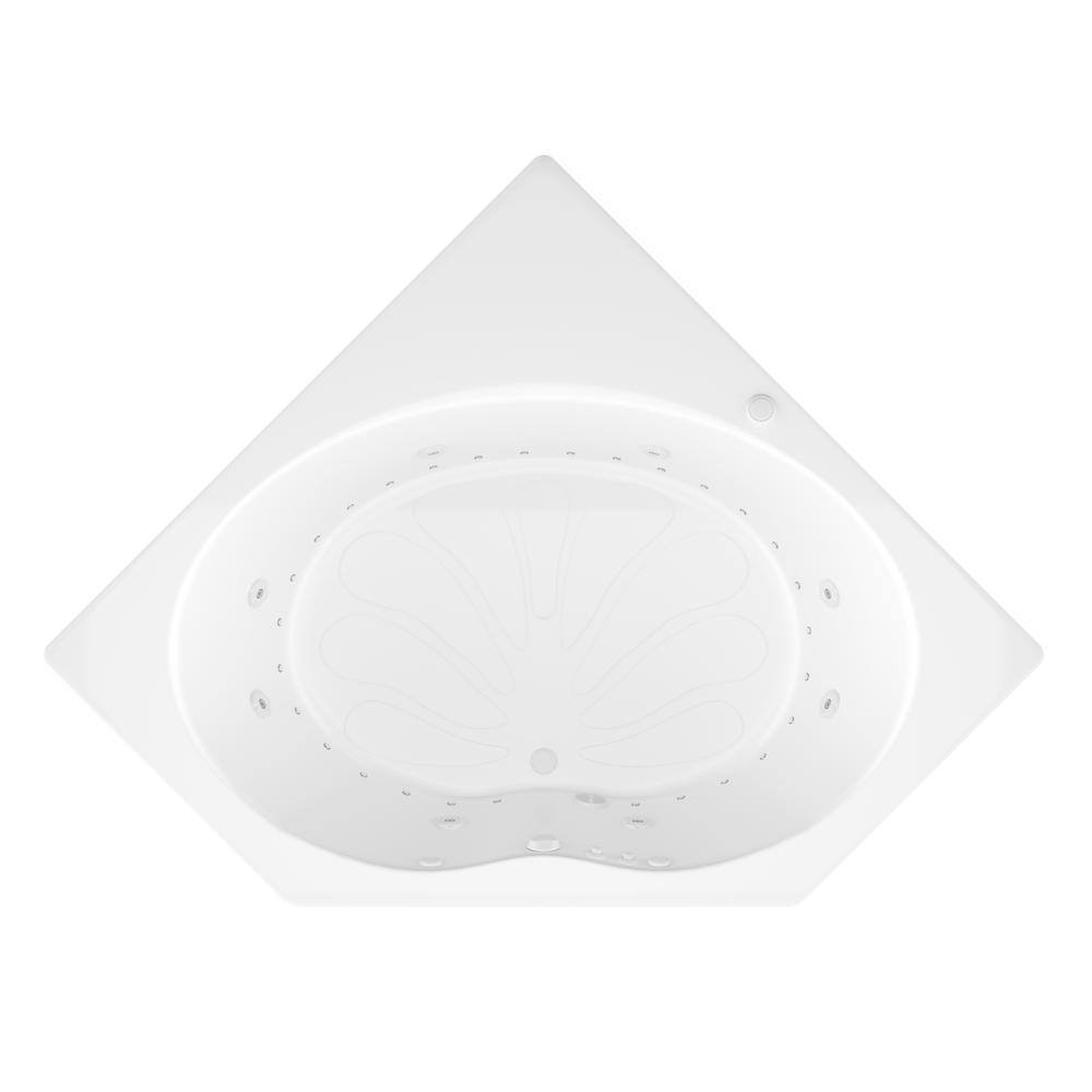 Carnelian 5 ft. Center Drain Whirlpool and Air Bath Tub in White - Image 2