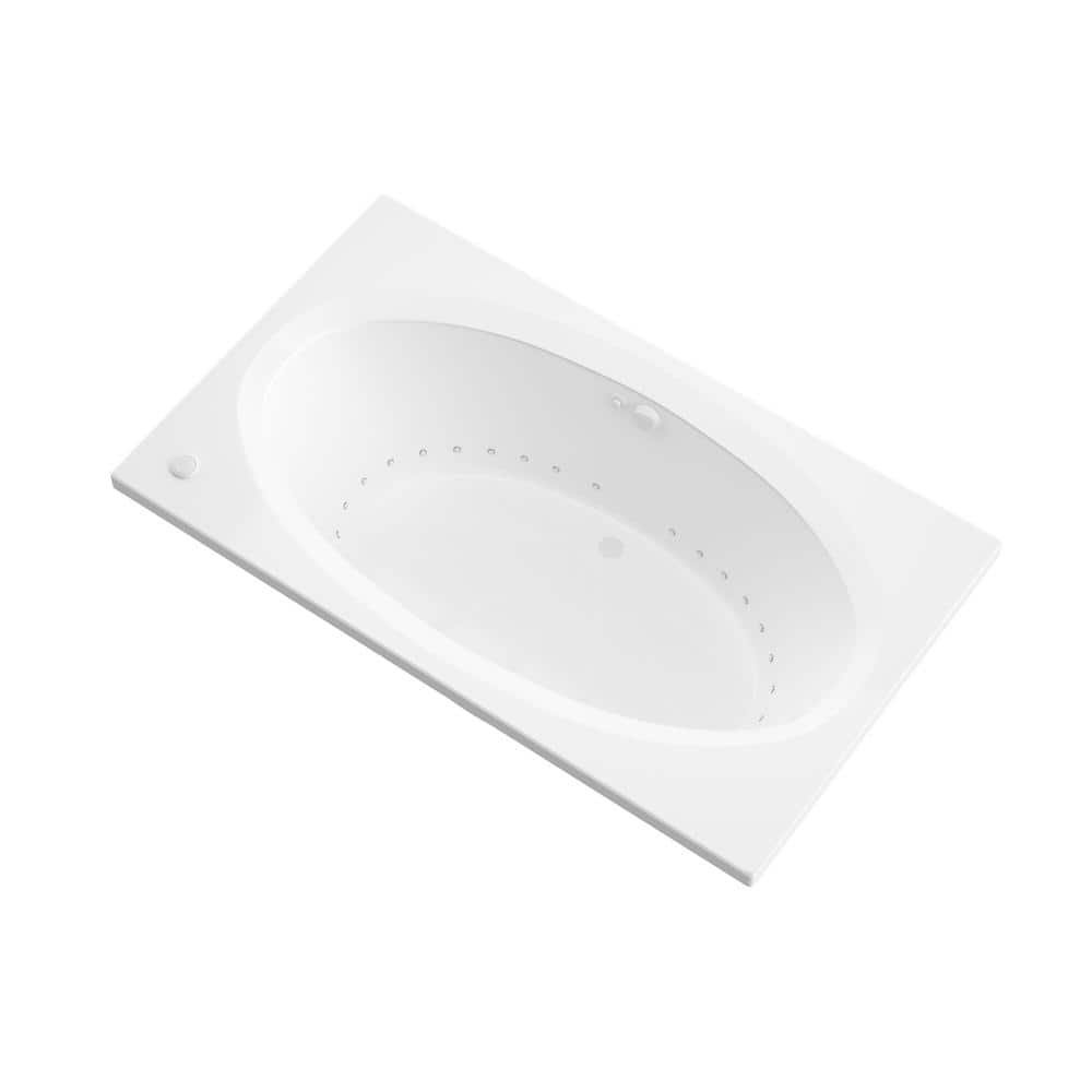 Imperial Series 71 in. x 42 in. Rectangular Air Bathtub with Center Drain and Aromatherapy in Glossy Smooth White