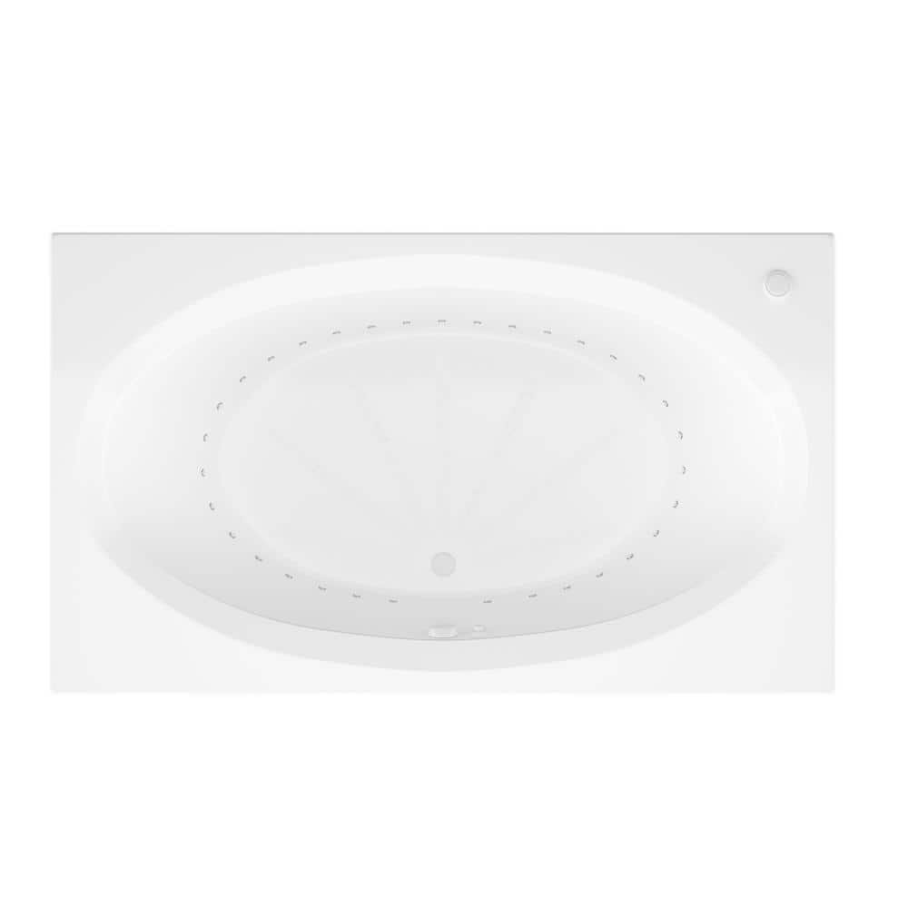 Imperial Series 71 in. x 42 in. Rectangular Air Bathtub with Center Drain and Aromatherapy in Glossy Smooth White - Image 2