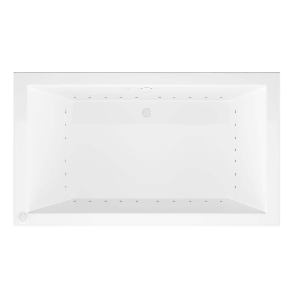 Sapphire Series 72 in. x 42 in. Rectangular Air Bathtub with Center Drain and Aromatherapy in Glossy Smooth White - Image 2