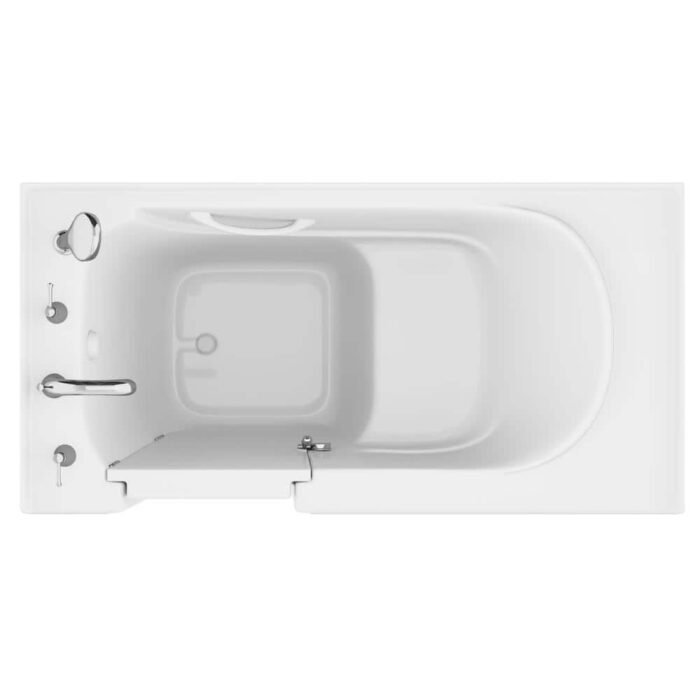 Builder's Series 30 in. L x 59 in. W Left Side Drain Soaker Bathtub in White with Fast Filling Faucet Set - Image 3