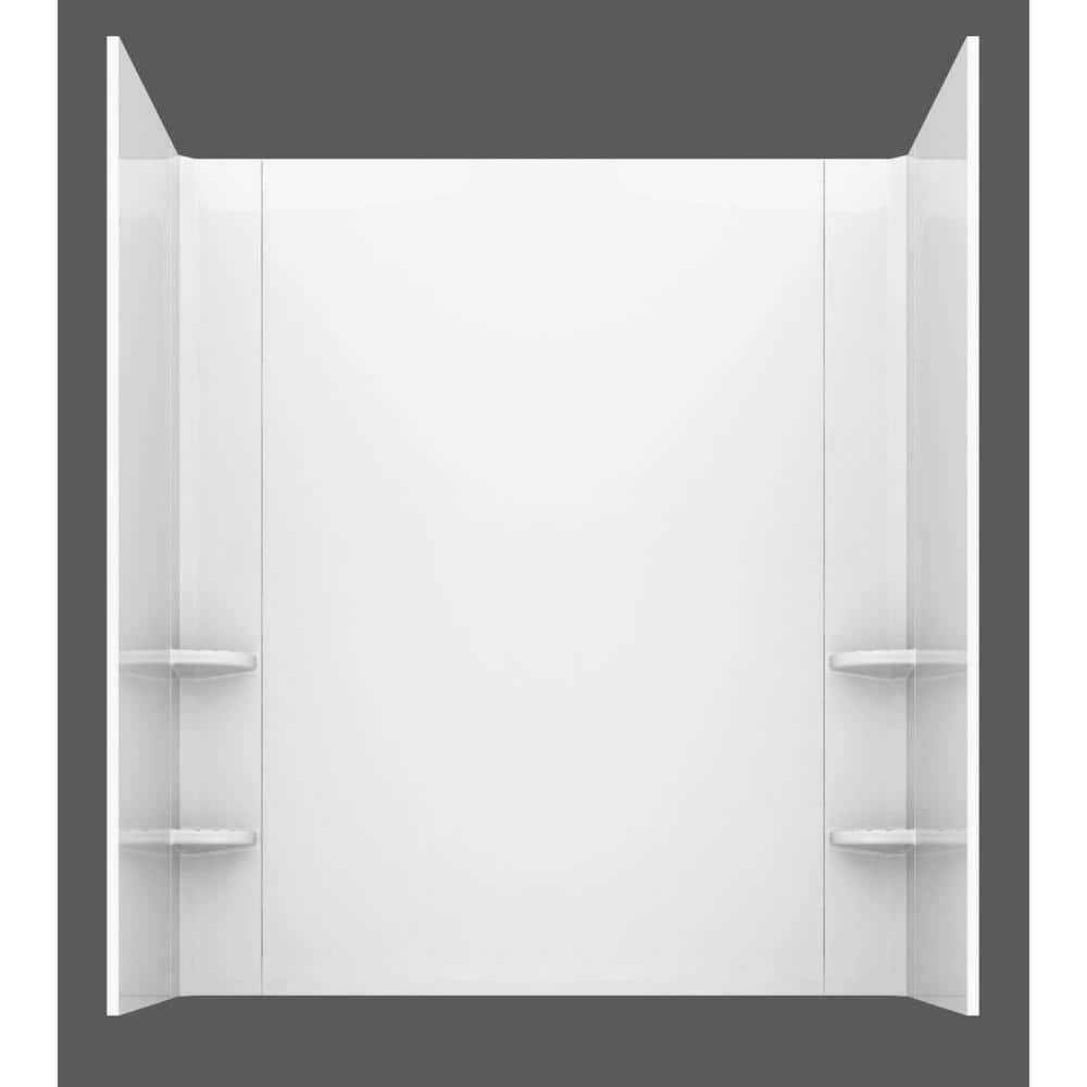 Rampart Nova Heated 5 ft. Walk-in Whirlpool and Air Bathtub with Flat Easy Up Adhesive Wall Surround in White - Image 4