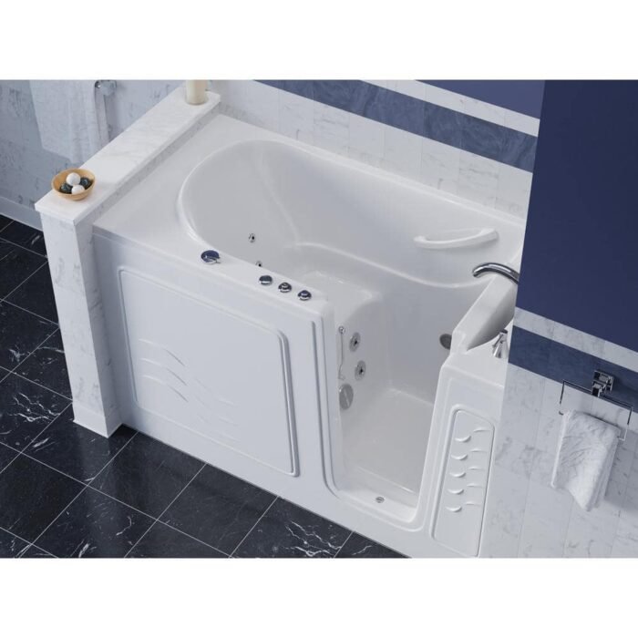 Universal Collection 30 in. L x 59 in. W Whirlpool Jetted Bathtub with Right Drain in White with Powered Fast Drain - Image 3