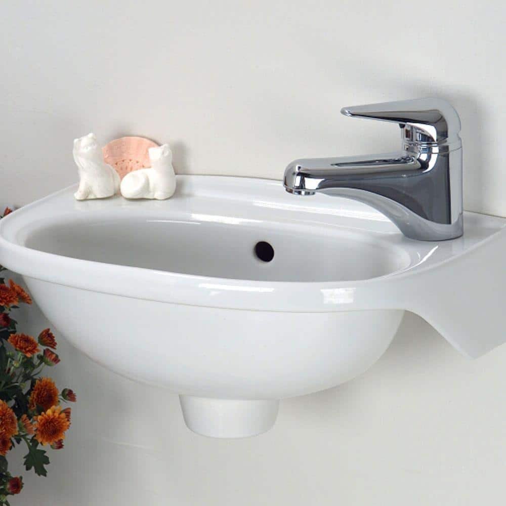 Tina Wall-Mounted Bathroom Sink in White - Image 2
