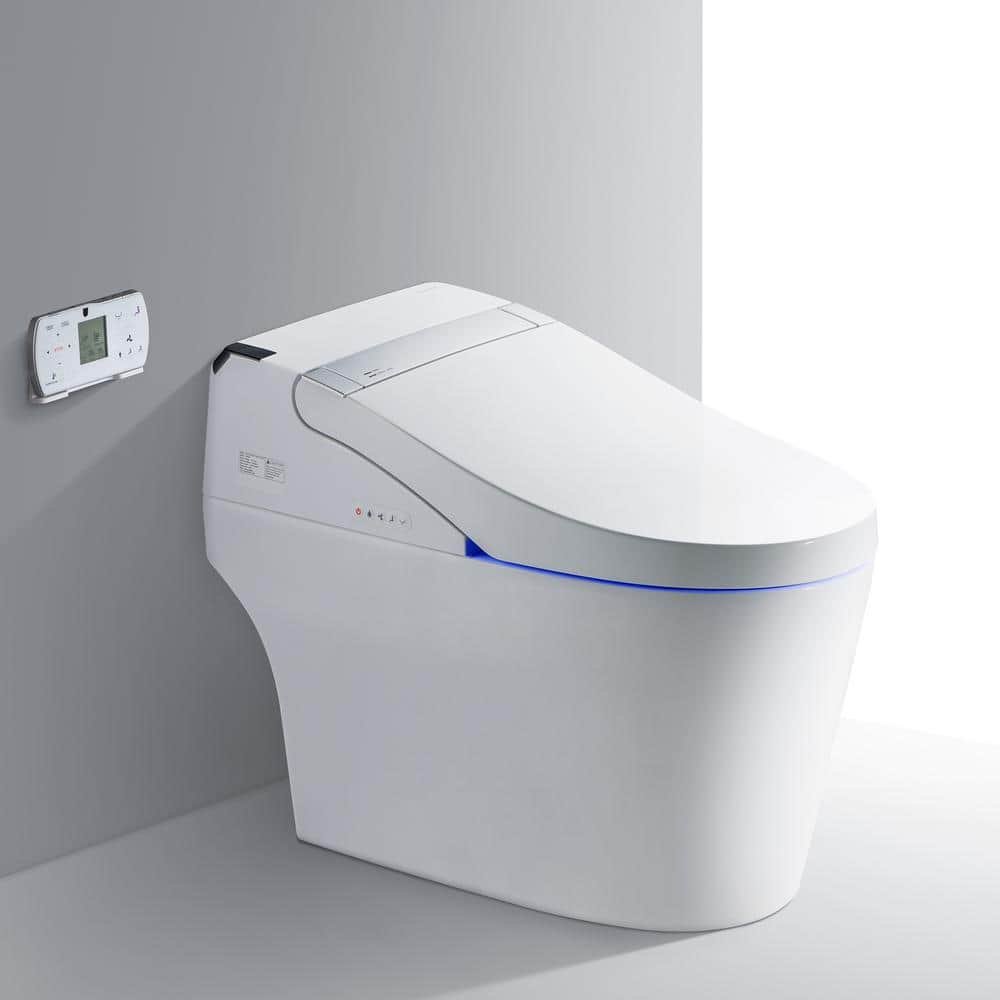 Venezia Intelligent 1.28 GPF Elongated Smart Bidet Toilet in White with ADA Height, Auto Flush, Auto Open and Auto Close