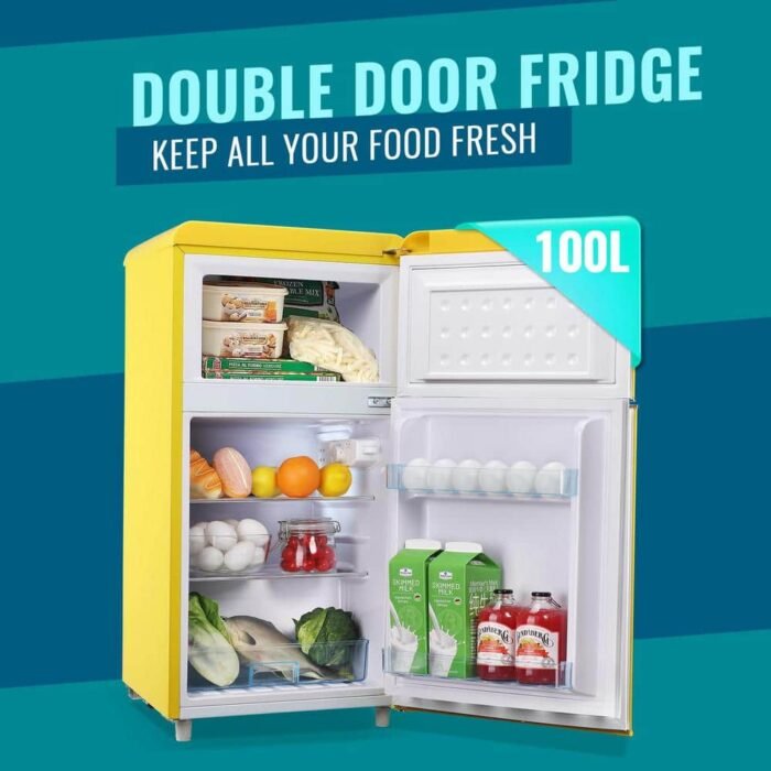 2.5 cu. ft. Freezer Manual Defrost Upright Mini Upright Freezer in Yellow/Gold with Shelves - Image 3